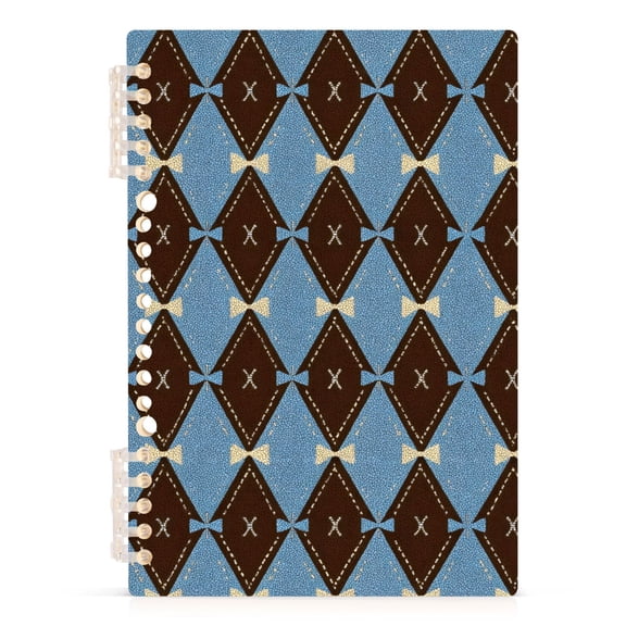 joogoo A5 Spiral Journal Notebook Brown Diamonds Checkered College Ruled Notebooks 8.3" x 5.7" 1 PC
