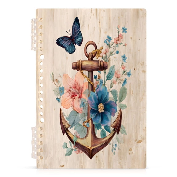 joogoo A5 Spiral Journal Notebook Butterfly Anchors Flower College Ruled Notebooks 8.3" x 5.7" 1 PC