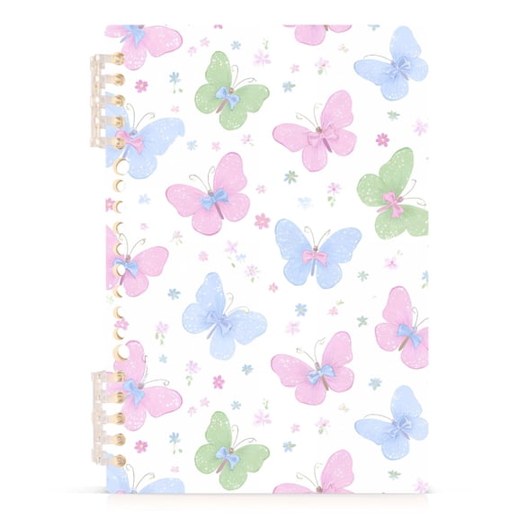 joogoo A5 Spiral Journal Notebook Butterfly with Bows College Ruled Notebooks 8.3" x 5.7" 1 PC