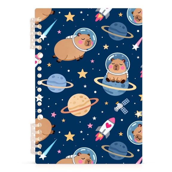 joogoo A5 Spiral Journal Notebook Capybara Astronaut Space College Ruled Notebooks 8.3" x 5.7" 1 PC