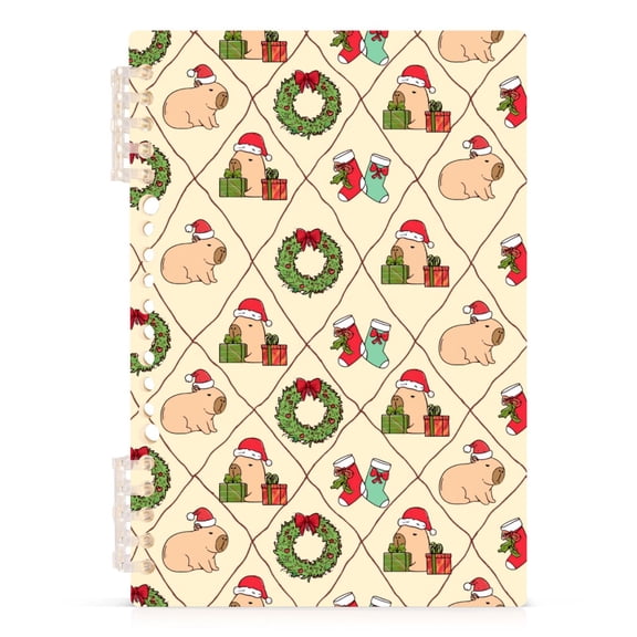 joogoo A5 Spiral Journal Notebook Capybara Christmas College Ruled Notebooks 8.3" x 5.7" 1 PC