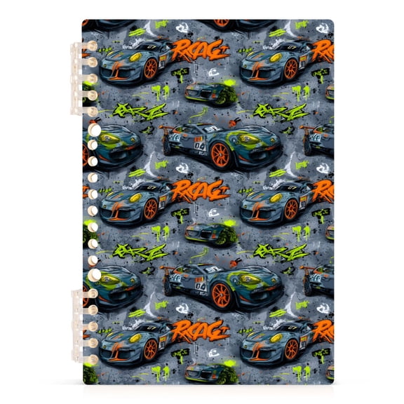 joogoo A5 Spiral Journal Notebook Car Racing Cartoon College Ruled Notebooks 8.3" x 5.7" 1 PC