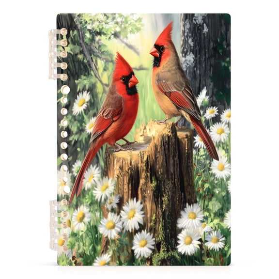 joogoo A5 Spiral Journal Notebook Cardinals Daisy Floral College Ruled Notebooks 8.3" x 5.7" 1 PC