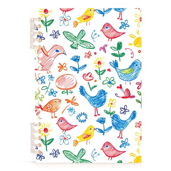 joogoo A5 Spiral Journal Notebook Cartoon Animal Birds College Ruled Notebooks 8.3" x 5.7" 1 PC