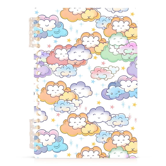 joogoo A5 Spiral Journal Notebook Cartoon Clouds Cute College Ruled Notebooks 8.3" x 5.7" 1 PC