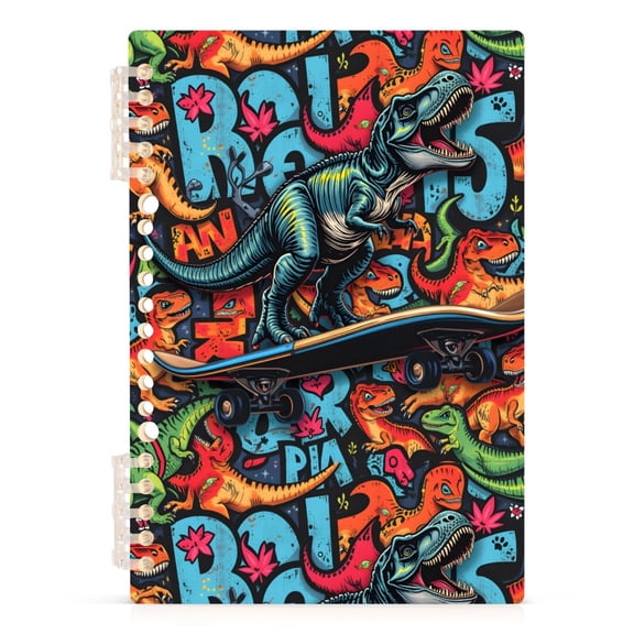 joogoo A5 Spiral Journal Notebook Cartoon Dinosaur-d6 College Ruled Notebooks 8.3" x 5.7" 1 PC
