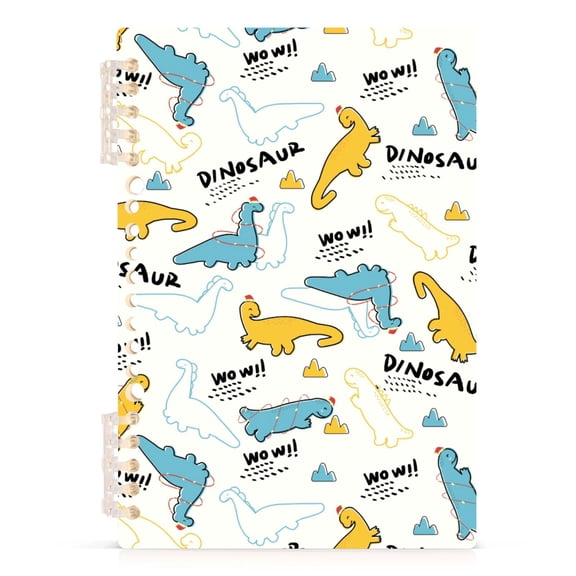 joogoo A5 Spiral Journal Notebook Cartoon Dinosaurs White College Ruled Notebooks 8.3" x 5.7" 1 PC