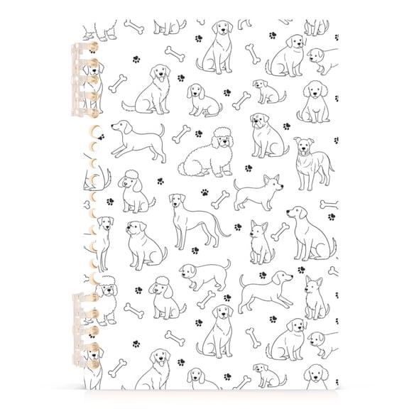 joogoo A5 Spiral Journal Notebook Cartoon Dogs Lines College Ruled Notebooks 8.3" x 5.7" 1 PC