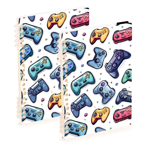 joogoo A5 Spiral Journal Notebook Cartoon Game Controller College Ruled Notebooks 8.3" x 5.7" 2 PCs