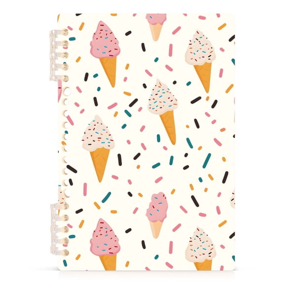 joogoo A5 Spiral Journal Notebook Cartoon Ice Cream College Ruled Notebooks 8.3" x 5.7" 1 PC