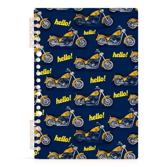 joogoo A5 Spiral Journal Notebook Cartoon Motorcycle-m1 College Ruled Notebooks 8.3" x 5.7" 1 PC