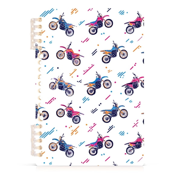 joogoo A5 Spiral Journal Notebook Cartoon Motorcycles College Ruled Notebooks 8.3" x 5.7" 1 PC
