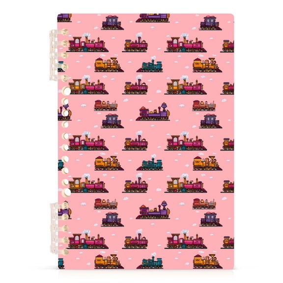 joogoo A5 Spiral Journal Notebook Cartoon Trains College Ruled Notebooks 8.3" x 5.7" 1 PC