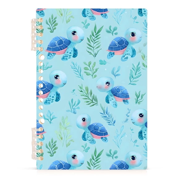 joogoo A5 Spiral Journal Notebook Cartoon Turtles Leaves College Ruled Notebooks 8.3" x 5.7" 1 PC