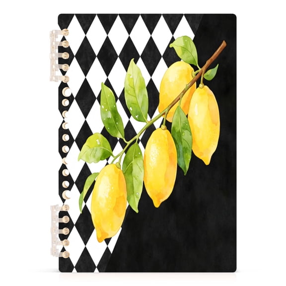 joogoo A5 Spiral Journal Notebook Checkered Lemon College Ruled Notebooks 8.3" x 5.7" 1 PC