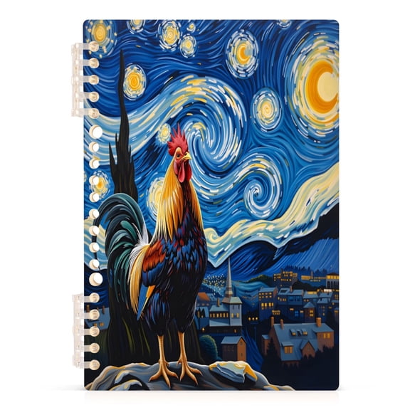 joogoo A5 Spiral Journal Notebook Chicken Oil Paint College Ruled Notebooks 8.3" x 5.7" 1 PC