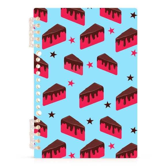 joogoo A5 Spiral Journal Notebook Chocolate Cake Stars College Ruled Notebooks 8.3" x 5.7" 1 PC
