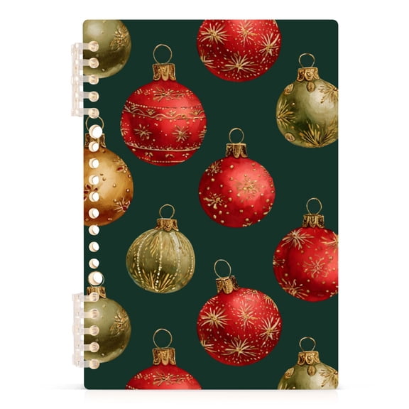 joogoo A5 Spiral Journal Notebook Christmas Balls College Ruled Notebooks 8.3" x 5.7" 1 PC