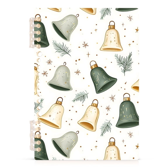 joogoo A5 Spiral Journal Notebook Christmas Bells Winter College Ruled Notebooks 8.3" x 5.7" 1 PC