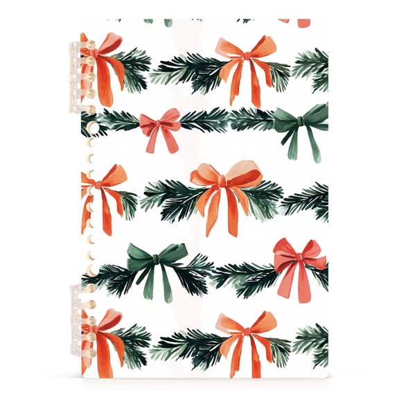joogoo A5 Spiral Journal Notebook Christmas Bows College Ruled Notebooks 8.3" x 5.7" 1 PC