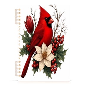 joogoo A5 Spiral Journal Notebook Christmas Cardinal Fir Berry College Ruled Notebooks 8.3" x 5.7" 1 PC