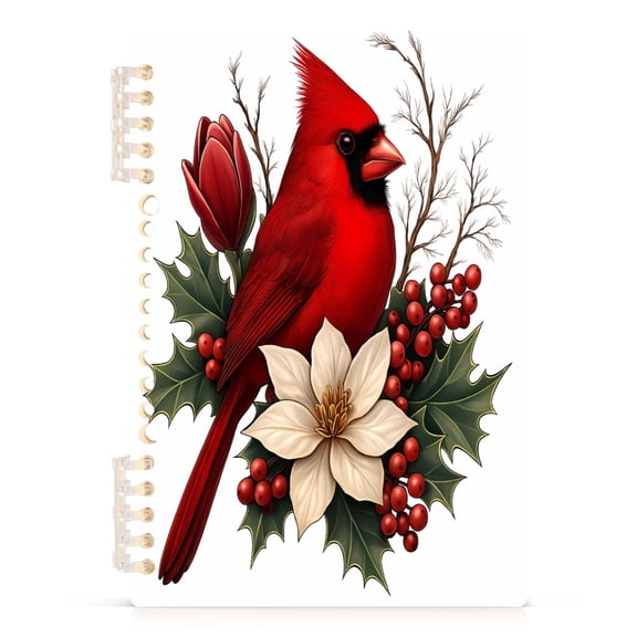 joogoo A5 Spiral Journal Notebook Christmas Cardinal Fir Berry College Ruled Notebooks 8.3" x 5.7" 1 PC