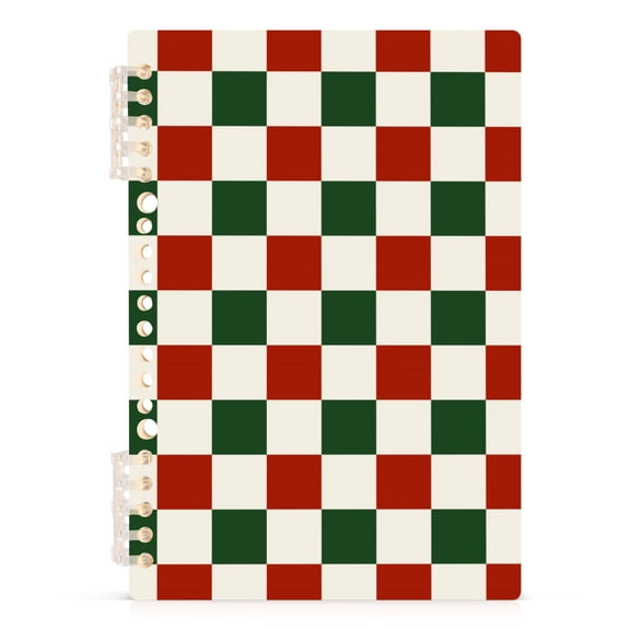 joogoo A5 Spiral Journal Notebook Christmas Checkered Grid College Ruled Notebooks 8.3" x 5.7" 1 PC