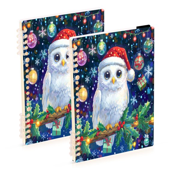 joogoo A5 Spiral Journal Notebook Christmas Cute Owl College Ruled Notebooks 8.3" x 5.7" 2 PCs