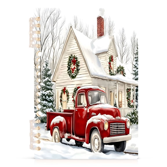 joogoo A5 Spiral Journal Notebook Christmas Farmhouse Truck College Ruled Notebooks 8.3" x 5.7" 1 PC