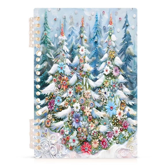 joogoo A5 Spiral Journal Notebook Christmas Forest Scene College Ruled Notebooks 8.3" x 5.7" 1 PC