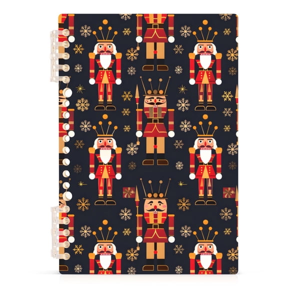 joogoo A5 Spiral Journal Notebook Christmas Golden Nutcracker College Ruled Notebooks 8.3" x 5.7" 1 PC