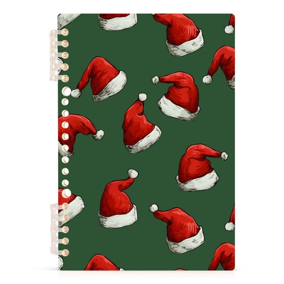 joogoo A5 Spiral Journal Notebook Christmas Hat Green College Ruled Notebooks 8.3" x 5.7" 1 PC