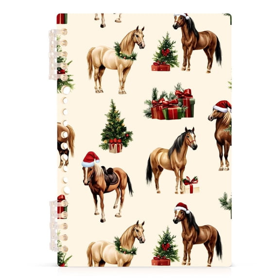 joogoo A5 Spiral Journal Notebook Christmas Horse College Ruled Notebooks 8.3" x 5.7" 1 PC