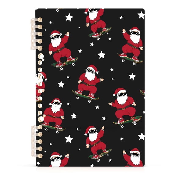 joogoo A5 Spiral Journal Notebook Christmas Santa Claus Skating College Ruled Notebooks 8.3" x 5.7" 1 PC