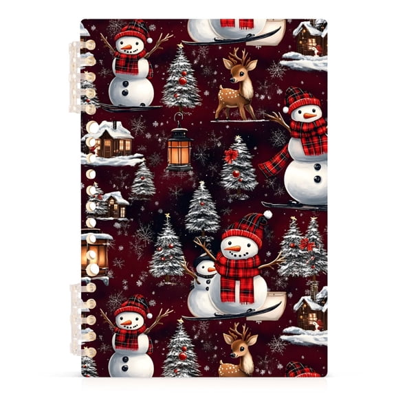 joogoo A5 Spiral Journal Notebook Christmas Santa Seamless College Ruled Notebooks 8.3" x 5.7" 1 PC