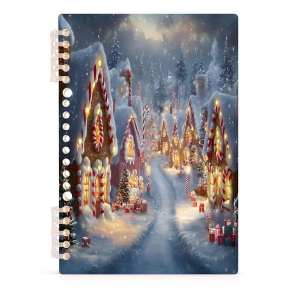 joogoo A5 Spiral Journal Notebook Christmas Village Landscape College Ruled Notebooks 8.3" x 5.7" 1 PC