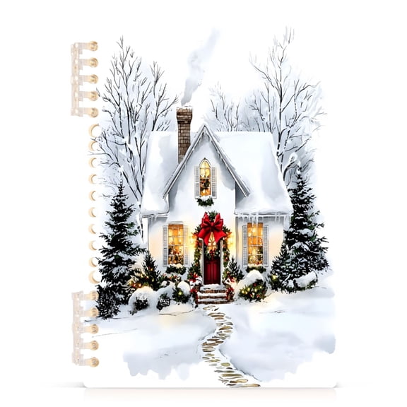 joogoo A5 Spiral Journal Notebook Christmas Winter Scenes College Ruled Notebooks 8.3" x 5.7" 1 PC