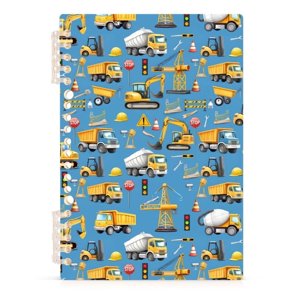 joogoo A5 Spiral Journal Notebook Construction Cartoon Trucks College Ruled Notebooks 8.3" x 5.7" 1 PC