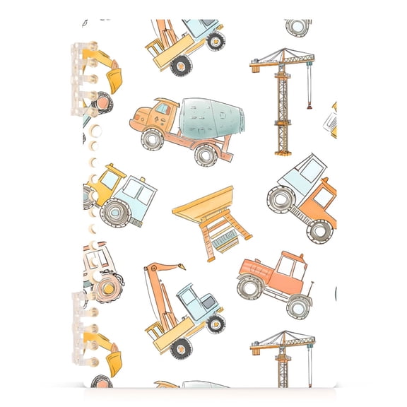 joogoo A5 Spiral Journal Notebook Construction Crane and Backhoe College Ruled Notebooks 8.3" x 5.7" 1 PC