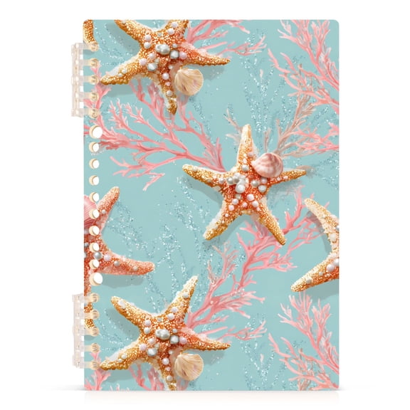 joogoo A5 Spiral Journal Notebook Coral Starfishes College Ruled Notebooks 8.3" x 5.7" 1 PC