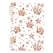 joogoo A5 Spiral Journal Notebook Crown Glitter Star College Ruled Notebooks 8.3" x 5.7" 1 PC