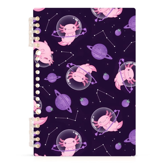 joogoo A5 Spiral Journal Notebook Cute Axolotl Planet College Ruled Notebooks 8.3" x 5.7" 1 PC