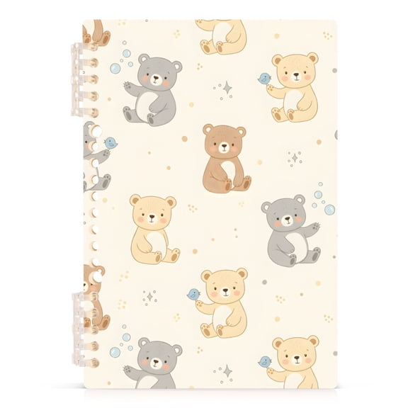 joogoo A5 Spiral Journal Notebook Cute Bears College Ruled Notebooks 8.3" x 5.7" 1 PC
