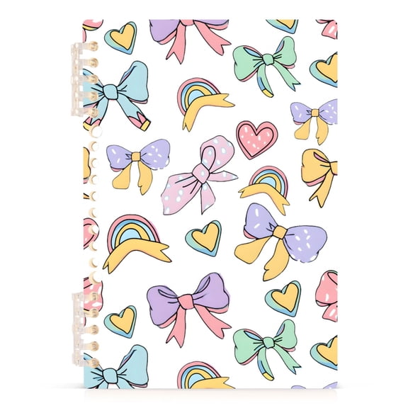 joogoo A5 Spiral Journal Notebook Cute Bows College Ruled Notebooks 8.3" x 5.7" 1 PC