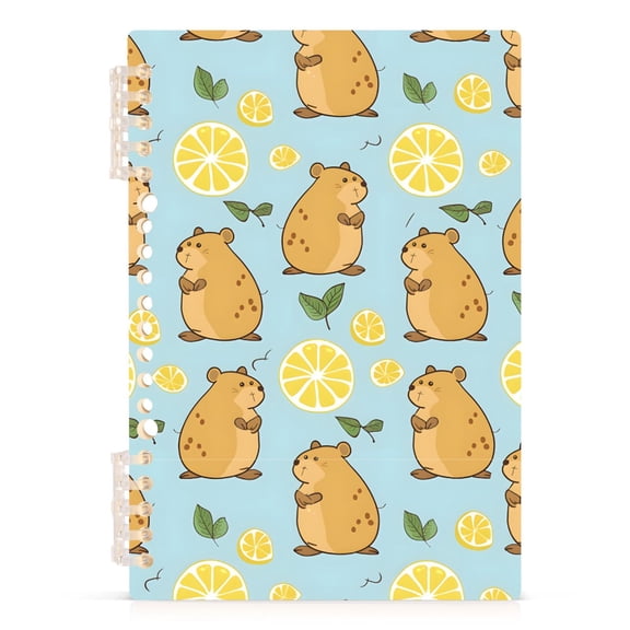 joogoo A5 Spiral Journal Notebook Cute Capybara Lemon College Ruled Notebooks 8.3" x 5.7" 1 PC