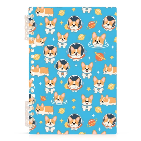 joogoo A5 Spiral Journal Notebook Cute Corgi Dog Space College Ruled Notebooks 8.3" x 5.7" 1 PC