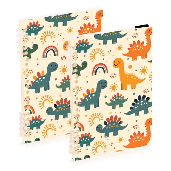 joogoo A5 Spiral Journal Notebook Cute Dinosaurs College Ruled Notebooks 8.3" x 5.7" 2 PCs