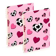 joogoo A5 Spiral Journal Notebook Cute Hearts College Ruled Notebooks 8.3 x 5.7 2 PCs