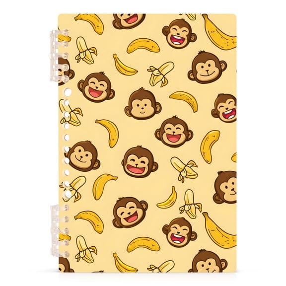 joogoo A5 Spiral Journal Notebook Cute Monkey Banana College Ruled Notebooks 8.3" x 5.7" 1 PC