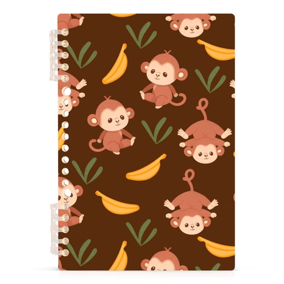 joogoo A5 Spiral Journal Notebook Cute Monkey Banana College Ruled Notebooks 8.3" x 5.7" 1 PC